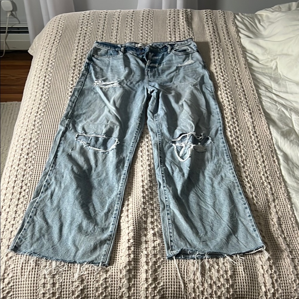 Distressed Light Blue Jeans